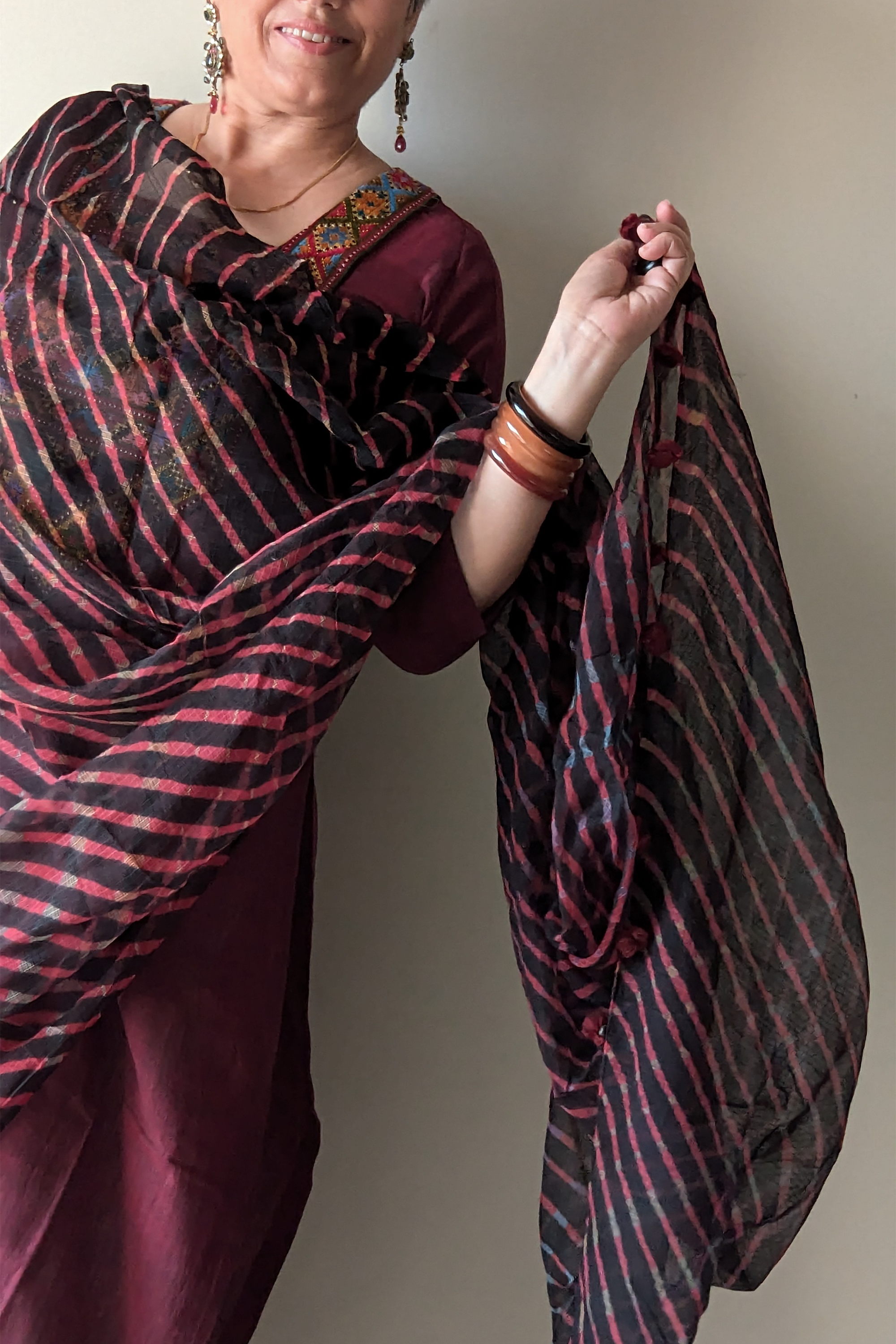 Black Lehariya Kota dupatta